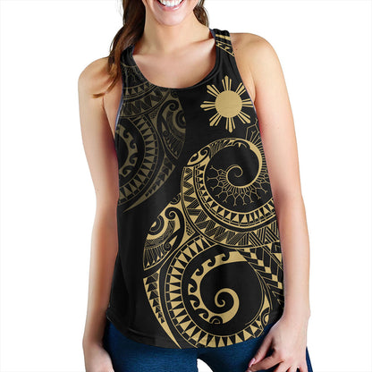 Philippines Filipinos Women Tank Sun Tribal Tattoo Design