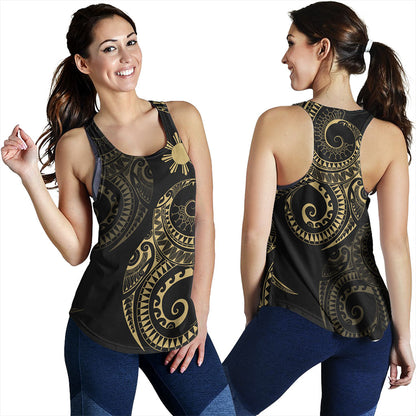 Philippines Filipinos Women Tank Sun Tribal Tattoo Design