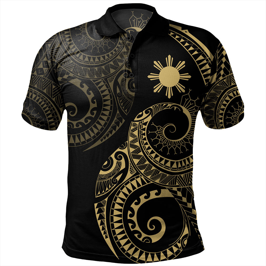 Philippines Filipinos Polo Shirt Sun Tribal Tattoo Design