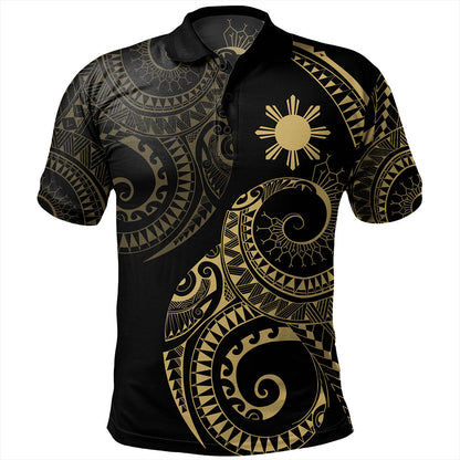 Philippines Filipinos Polo Shirt Sun Tribal Tattoo Design