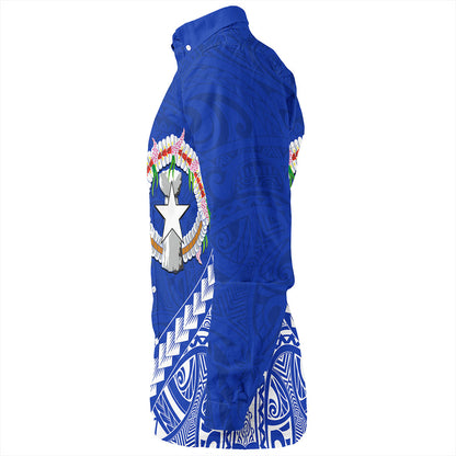 Northern Mariana Islands Long Sleeve Shirt Coat Of Arms Polynesian Tribal