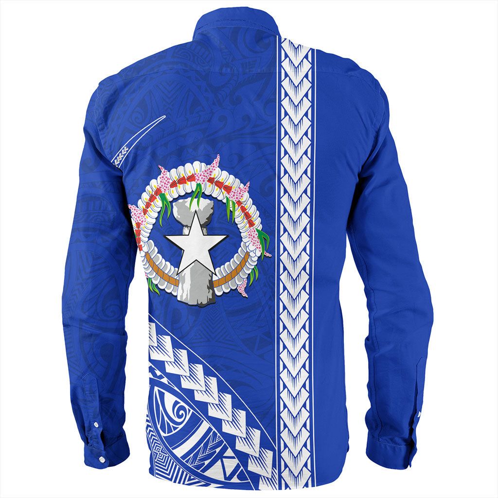 Northern Mariana Islands Long Sleeve Shirt Coat Of Arms Polynesian Tribal