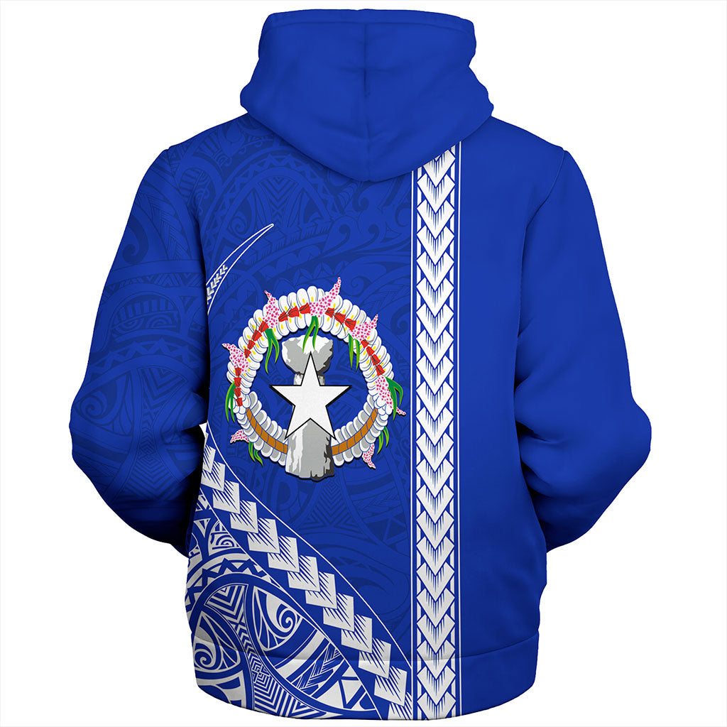 Northern Mariana Islands Sherpa Hoodie Coat Of Arms Polynesian Tribal