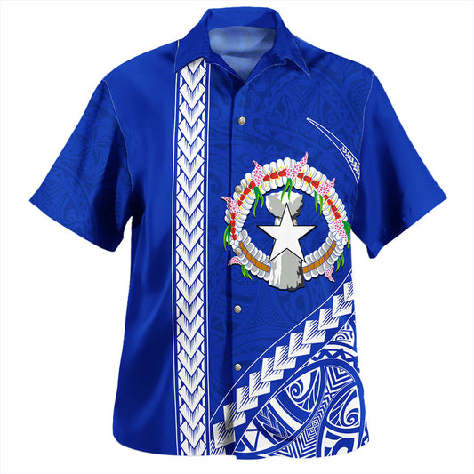 Northern Mariana Islands Hawaiian Shirt Coat Of Arms Polynesian Tribal