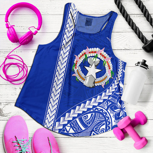 Northern Mariana Islands Women Tank Coat Of Arms Polynesian Tribal
