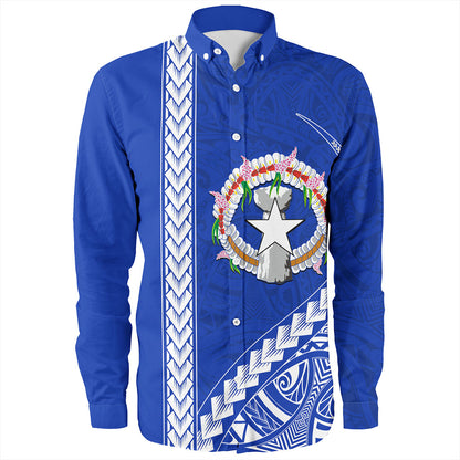 Northern Mariana Islands Long Sleeve Shirt Coat Of Arms Polynesian Tribal