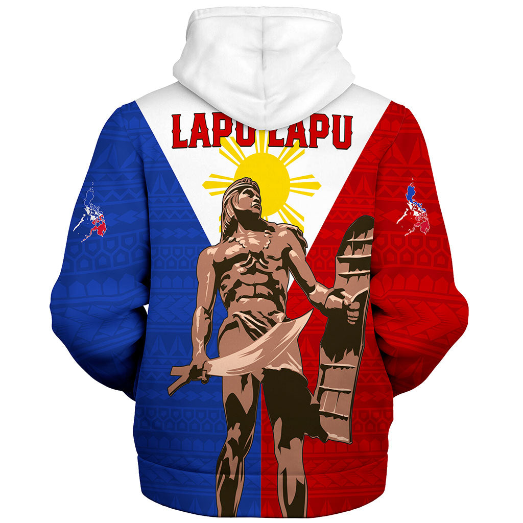 Philippines Filipinos Sherpa Hoodie Custom Flag Tribal Lapu Lapu