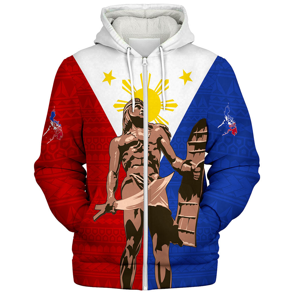 Philippines Filipinos Sherpa Hoodie Custom Flag Tribal Lapu Lapu