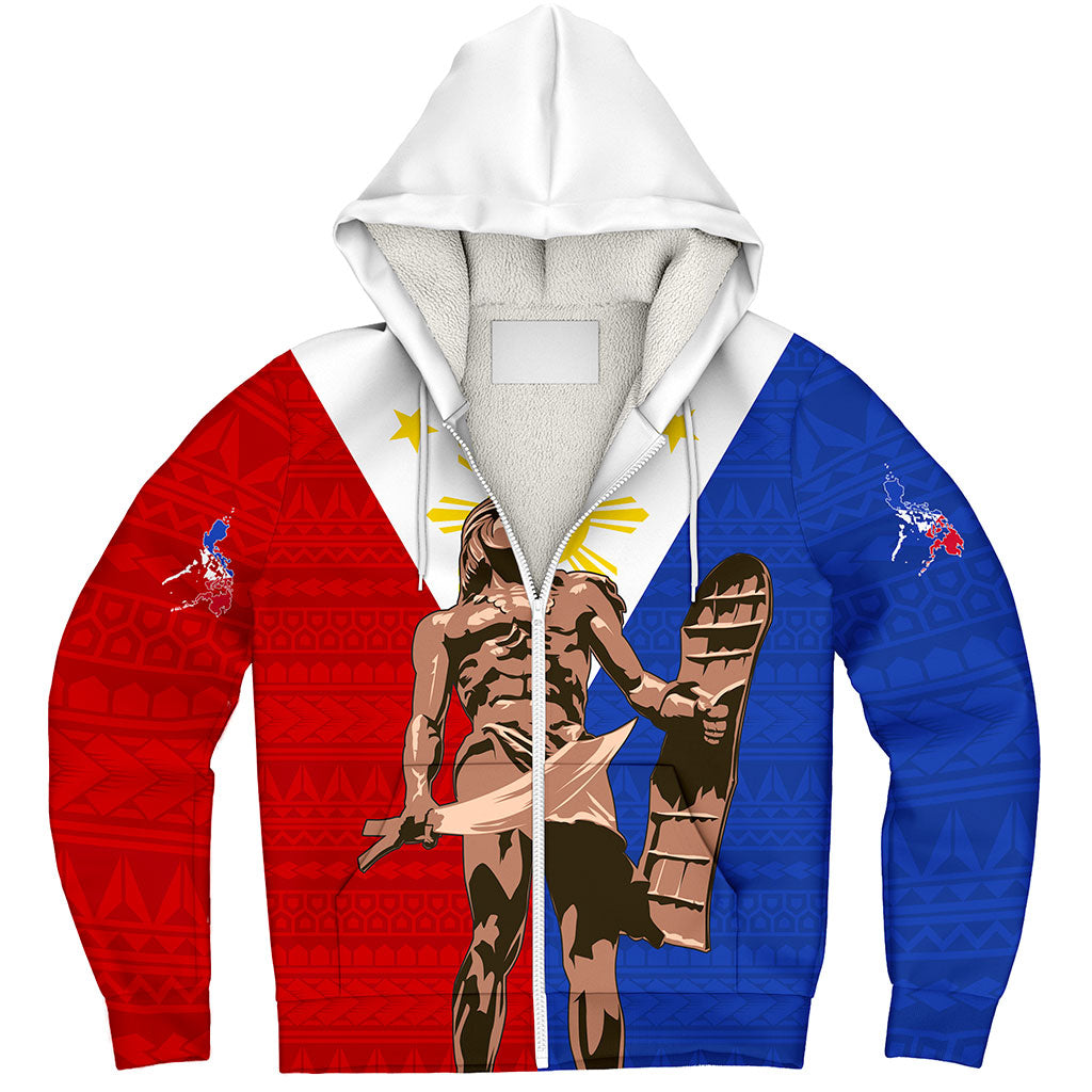 Philippines Filipinos Sherpa Hoodie Custom Flag Tribal Lapu Lapu