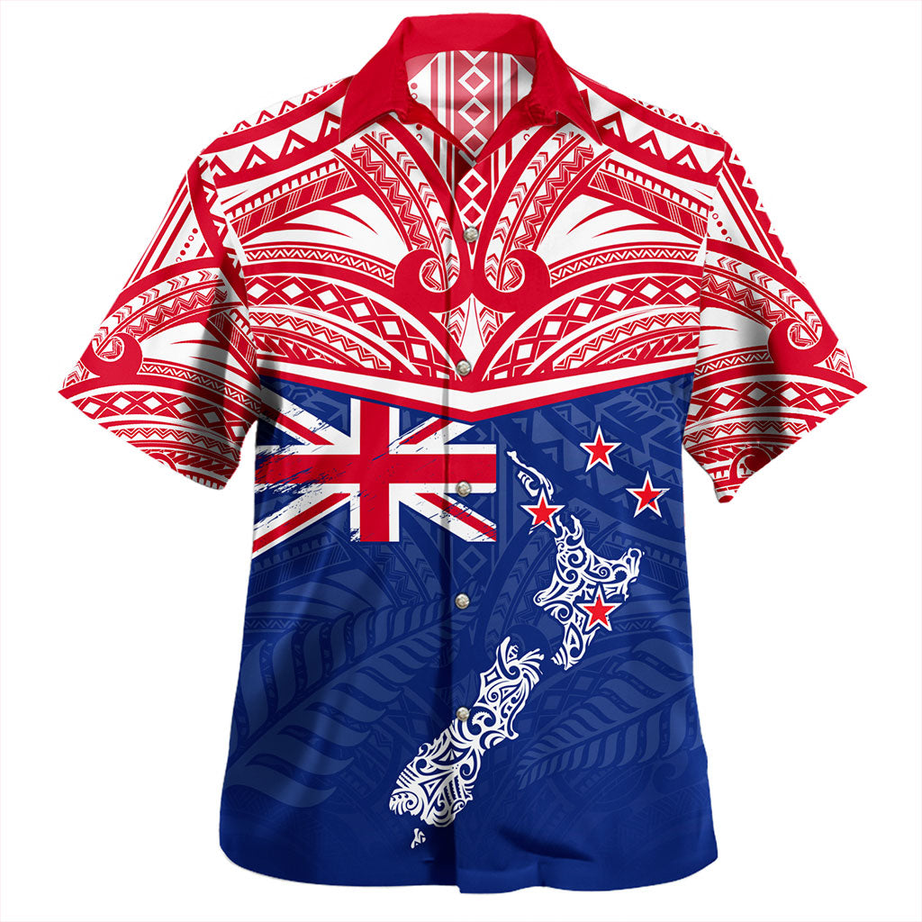 New Zealand Hawaiian Shirt Flag With Map And Maori Pattern