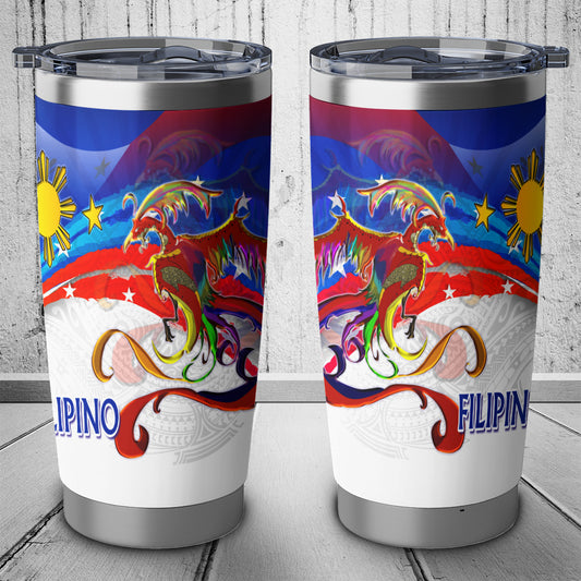 Philippines Filipino Sarimanok Maranao With Filipino Flag Design Tumbler