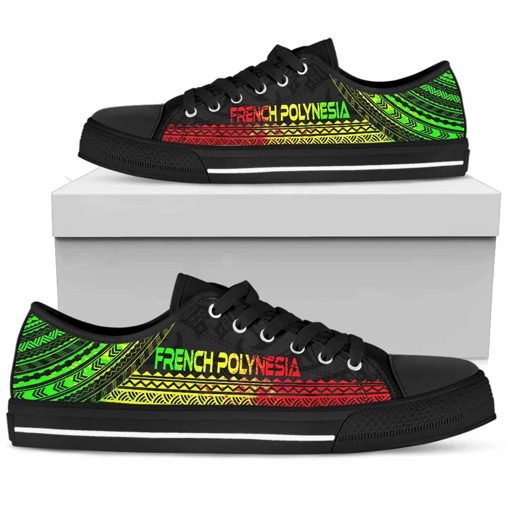 French Polynesia Low Top Shoes - Polynesian Reggae Chief Version