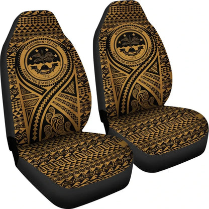 FSM Car Seat Cover - FSM Seal Polynesian Tattoo Gold