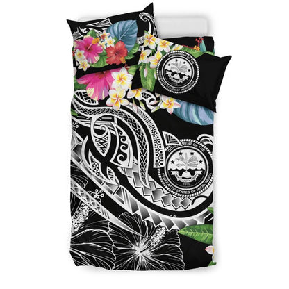 FSM Polynesian Bedding Set - Summer Plumeria (Black)