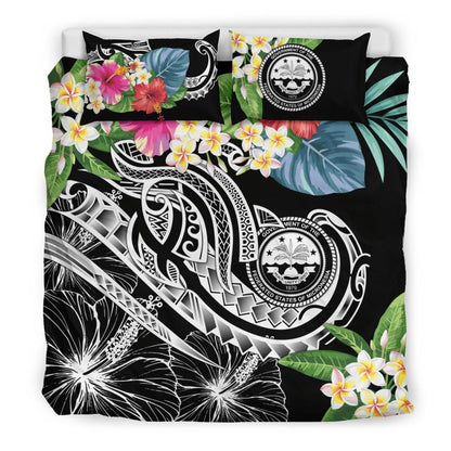 FSM Polynesian Bedding Set - Summer Plumeria (Black)