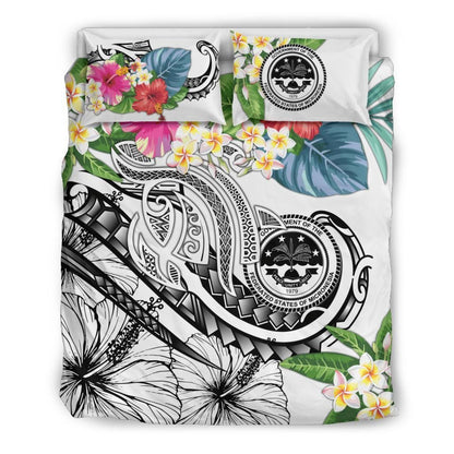 FSM Polynesian Bedding Set - Summer Plumeria (White)