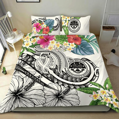 FSM Polynesian Bedding Set - Summer Plumeria (White)