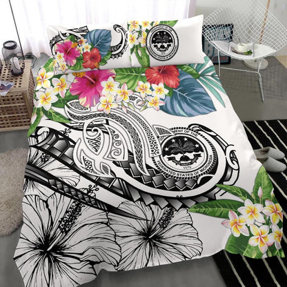 FSM Polynesian Bedding Set - Summer Plumeria (White)