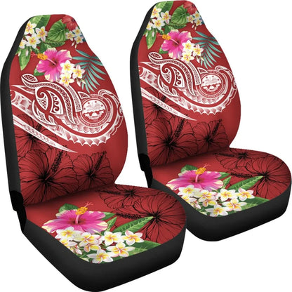 FSM Polynesian Car Seat Covers - Summer Plumeria (Red)