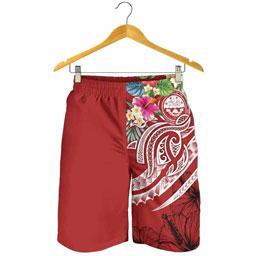 FSM Polynesian Men Shorts - Summer Plumeria (Red)