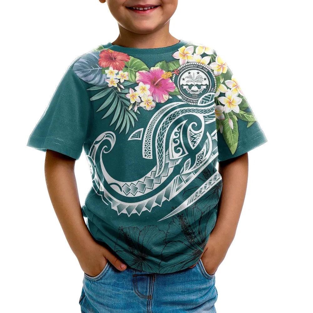 Vanuatu Custom Personalised -T-Shirt - Ginger Lei Pattern White