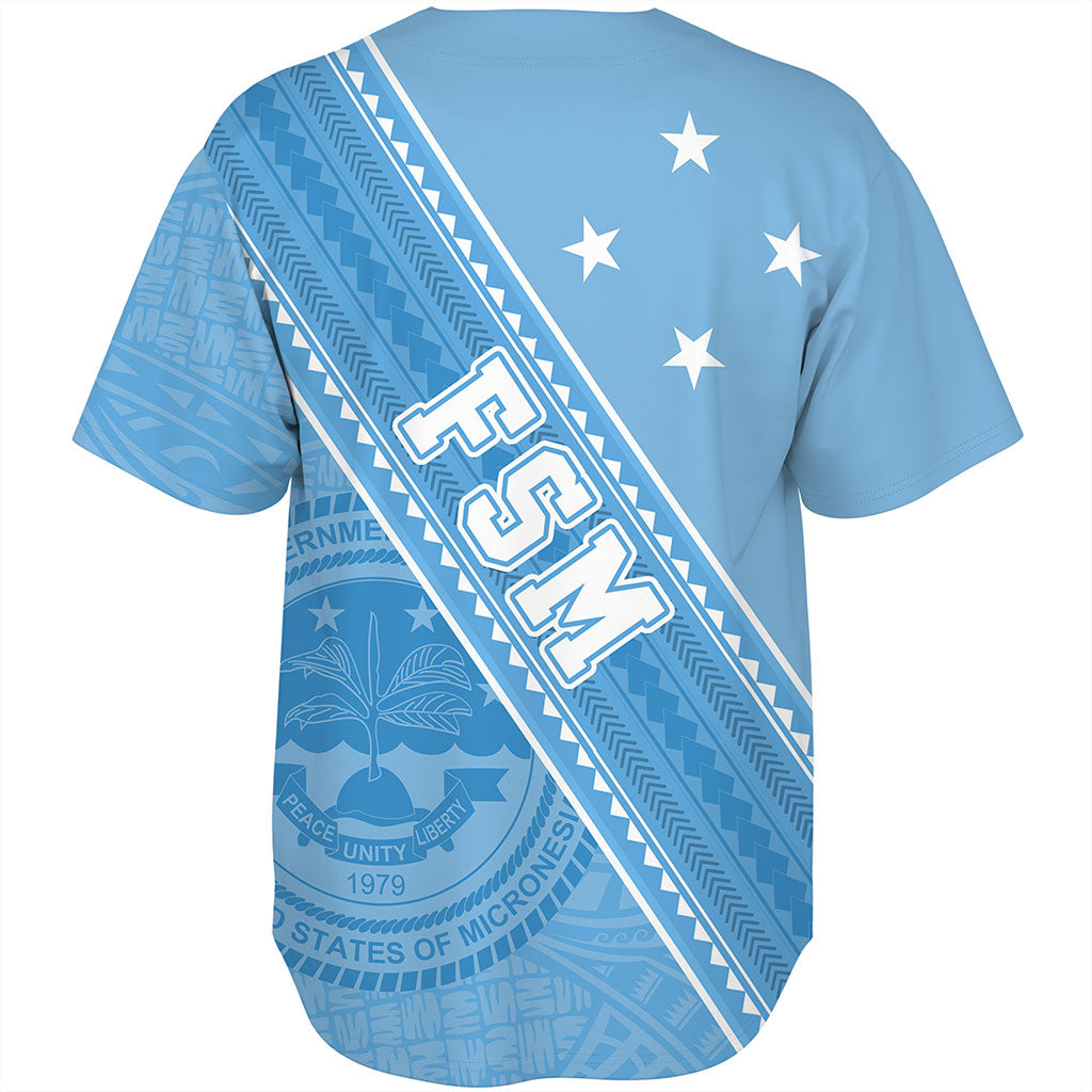 Federated States Of Micronesia Baseball Shirt Flag And Coat Of Arms