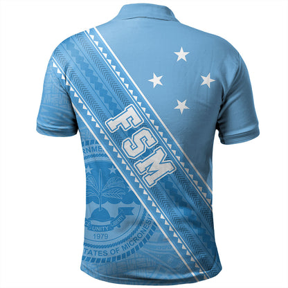 Federated States Of Micronesia Polo Shirt Flag And Coat Of Arms