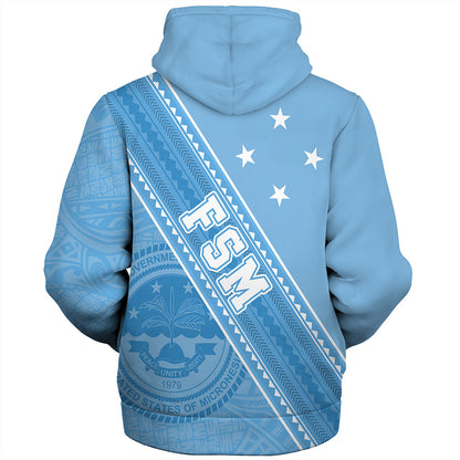 Federated States Of Micronesia Sherpa Hoodie Flag And Coat Of Arms