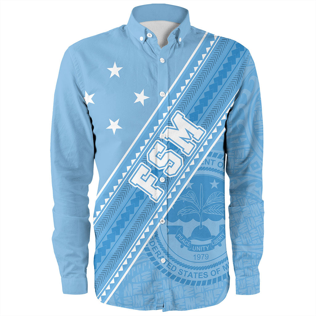 Federated States Of Micronesia Long Sleeve Shirt Flag And Coat Of Arms