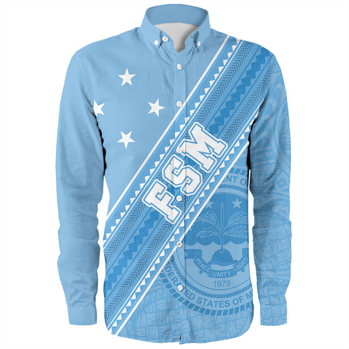 Federated States Of Micronesia Long Sleeve Shirt Flag And Coat Of Arms