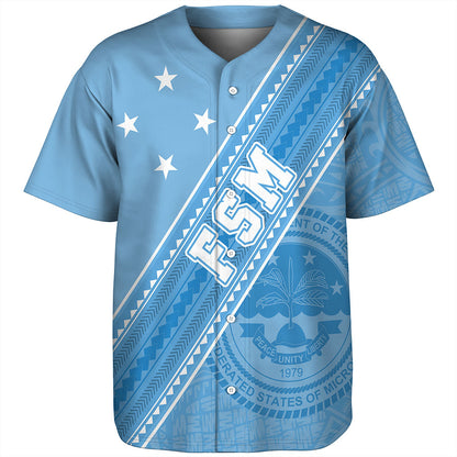 Federated States Of Micronesia Baseball Shirt Flag And Coat Of Arms