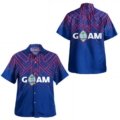 Guam Combo Dress And Shirt Flag Color With Traditional Patterns