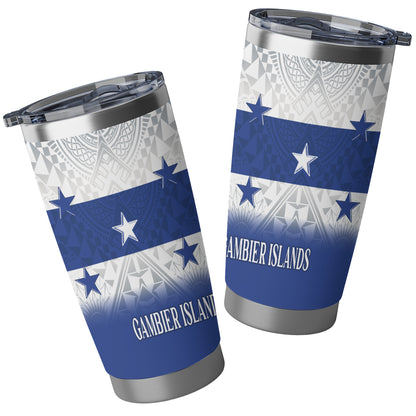 Gambier Islands Flag Color With Traditional Patterns Tumbler