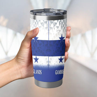Gambier Islands Flag Color With Traditional Patterns Tumbler