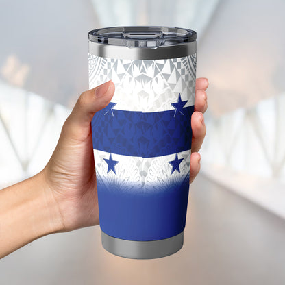 Gambier Islands Flag Color With Traditional Patterns Tumbler