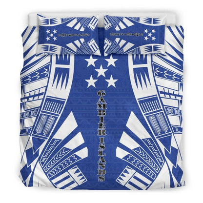 Gambier Islands Duvet Cover Set - Polynesian Tattoo Flag