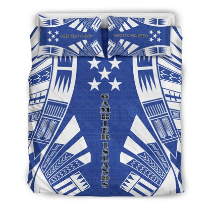 Gambier Islands Duvet Cover Set - Polynesian Tattoo Flag