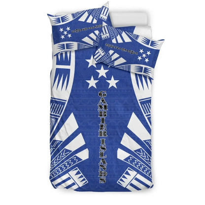 Gambier Islands Duvet Cover Set - Polynesian Tattoo Flag