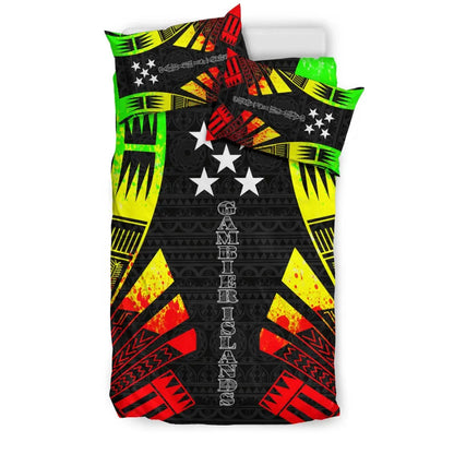 Gambier Islands Duvet Cover Set - Polynesian Tattoo Reggae