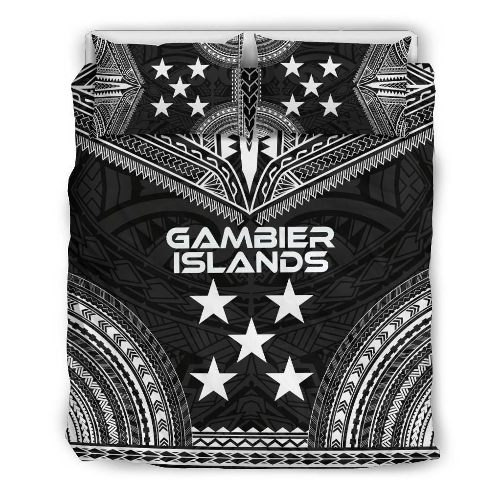 Gambier Islands Polynesian Chief Duvet Cover Set - Black Version