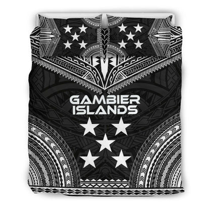 Gambier Islands Polynesian Chief Duvet Cover Set - Black Version