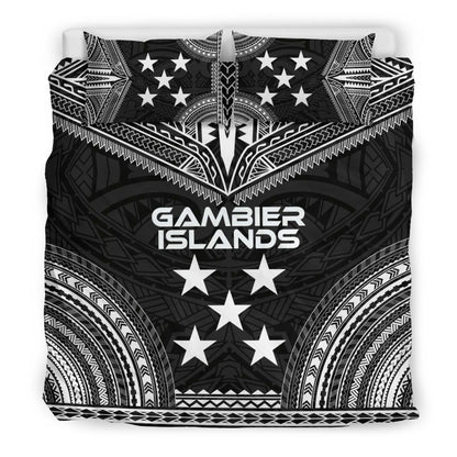 Gambier Islands Polynesian Chief Duvet Cover Set - Black Version