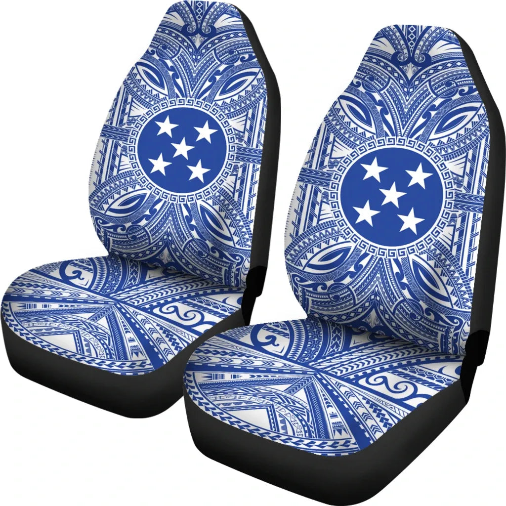 Gambier Islands Car Seat Cover - Gambier Islands Coat Of Arms Polynesian Flag Color