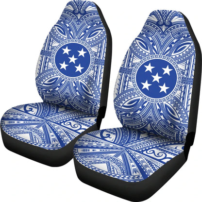 Gambier Islands Car Seat Cover - Gambier Islands Coat Of Arms Polynesian Flag Color