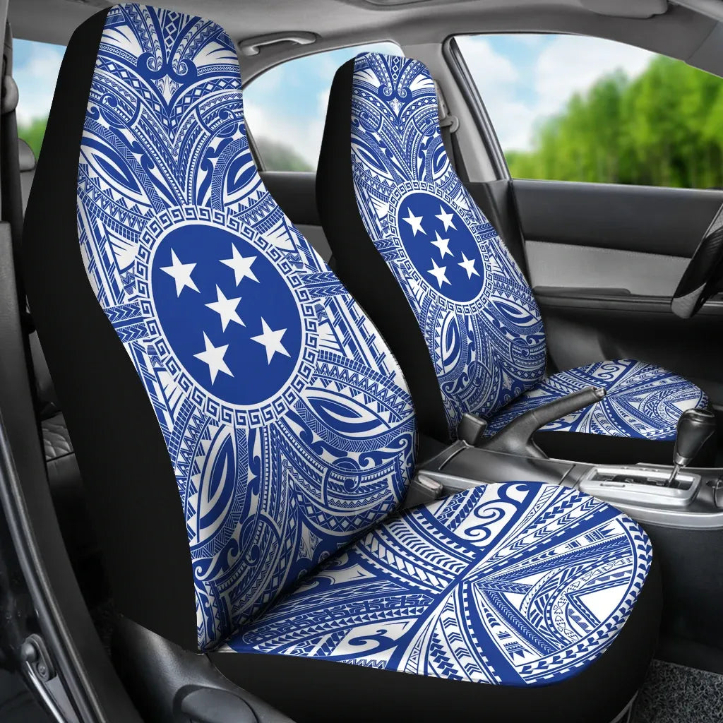 Gambier Islands Car Seat Cover - Gambier Islands Coat Of Arms Polynesian Flag Color