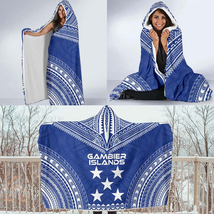 Gambier Islands Flag Polynesian Chief Hooded Blanket