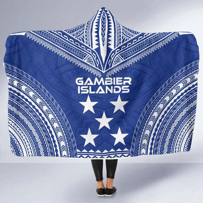 Gambier Islands Flag Polynesian Chief Hooded Blanket