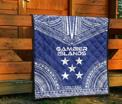 Gambier Islands Premium Quilt - Gambier Islands Flag Polynesian Chief lueag Version