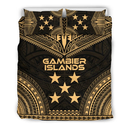 Gambier Islands Polynesian Chief Duvet Cover Set - Gold Version