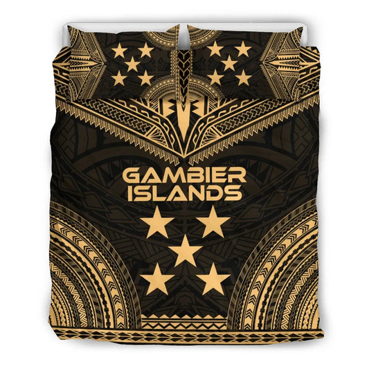 Gambier Islands Polynesian Chief Duvet Cover Set - Gold Version